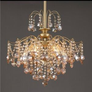 Elegant Gold Crystal Chandelier
